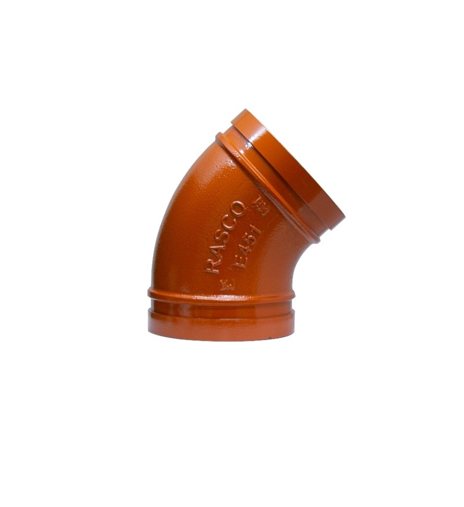 CODO 45 RANURADO ESTÁNDAR DE 10"