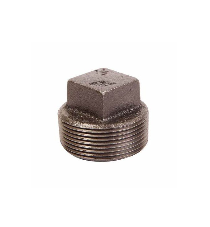 TAPON DE CABEZA CUADRADA DE 1-1/4" HIERRO FUNDIDO NEGRO REGULAR