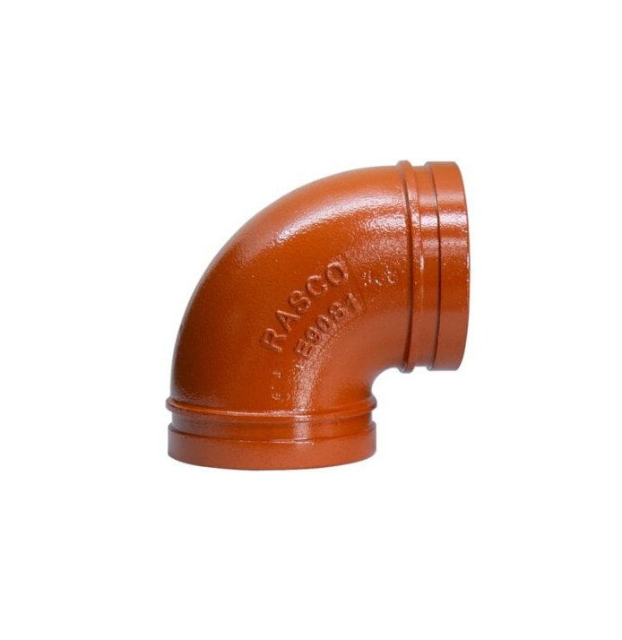 CODO RANURADO DE 4" GALVANIZADO RADIO CORTO DE 90°