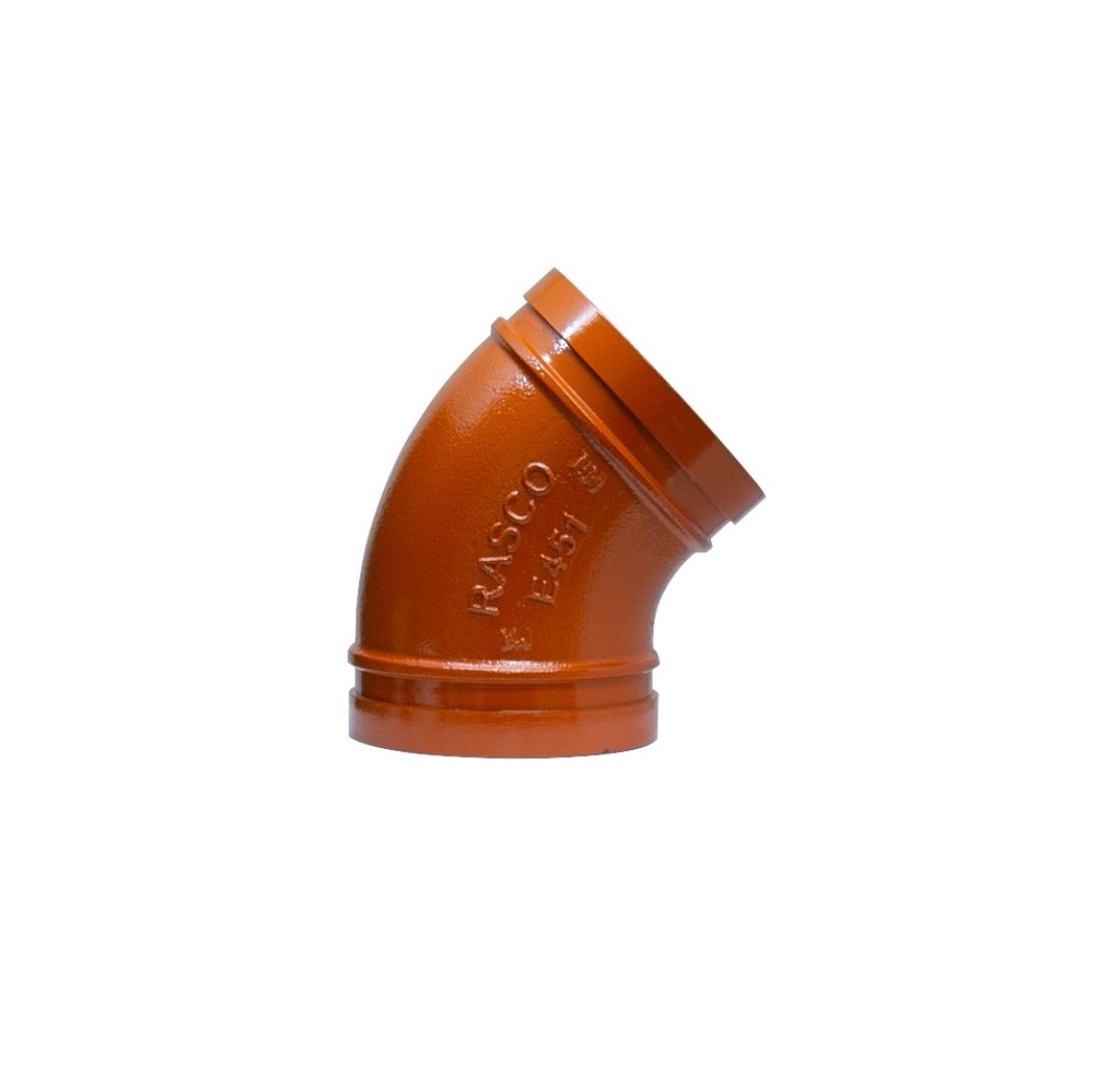 CODO RANURADO DE 6" 45º  GALVANIZADO