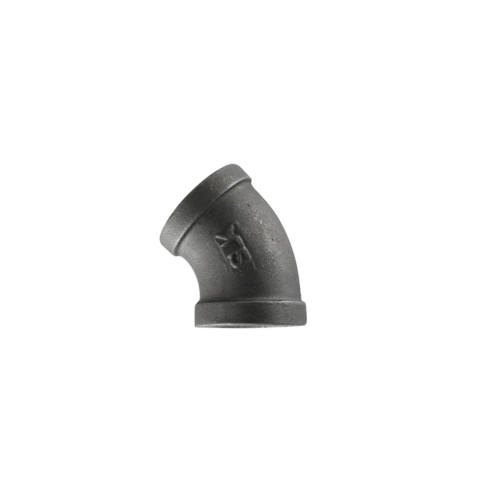 CODO DE 1/2" DE 45 GRADOS NEGRO