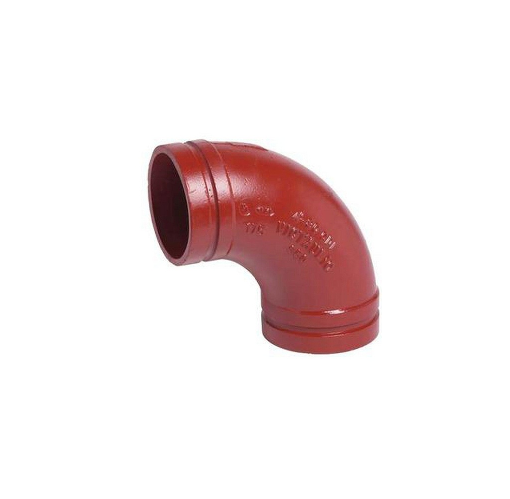 CODO RANURADO DE 1-1/4" ESTÁNDAR 90° HIERRO DUCTIL 