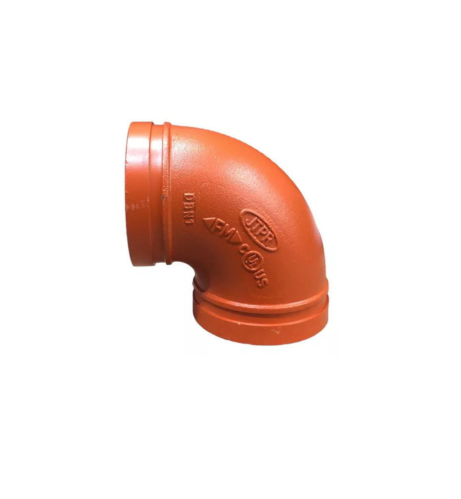 CODO RANURADO DE RADIO CORTO DE 6" 90 HIERRO DUCTIL