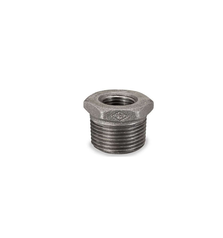 BUSHING REDUCTOR HEXAGONAL DE 2" X 1" NEGRO