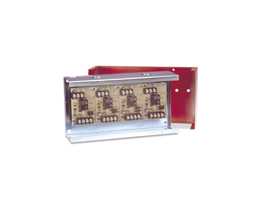 MODULO 4 SPDT, EN UN RECINTO DE METAL ROJO.