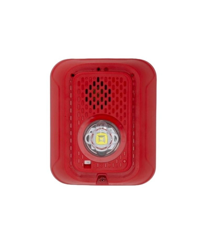 ALTAVOZ/ LUZ ESTROBOSCÓPICA LED 2W PARED ROJA 4X4 LISO