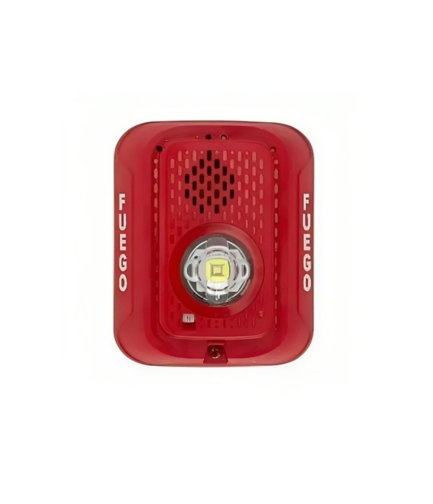 ALTAVOZ/ LUZ ESTROBOSCÓPICA LED 2W PARED ROJA 4X4 FUEGO