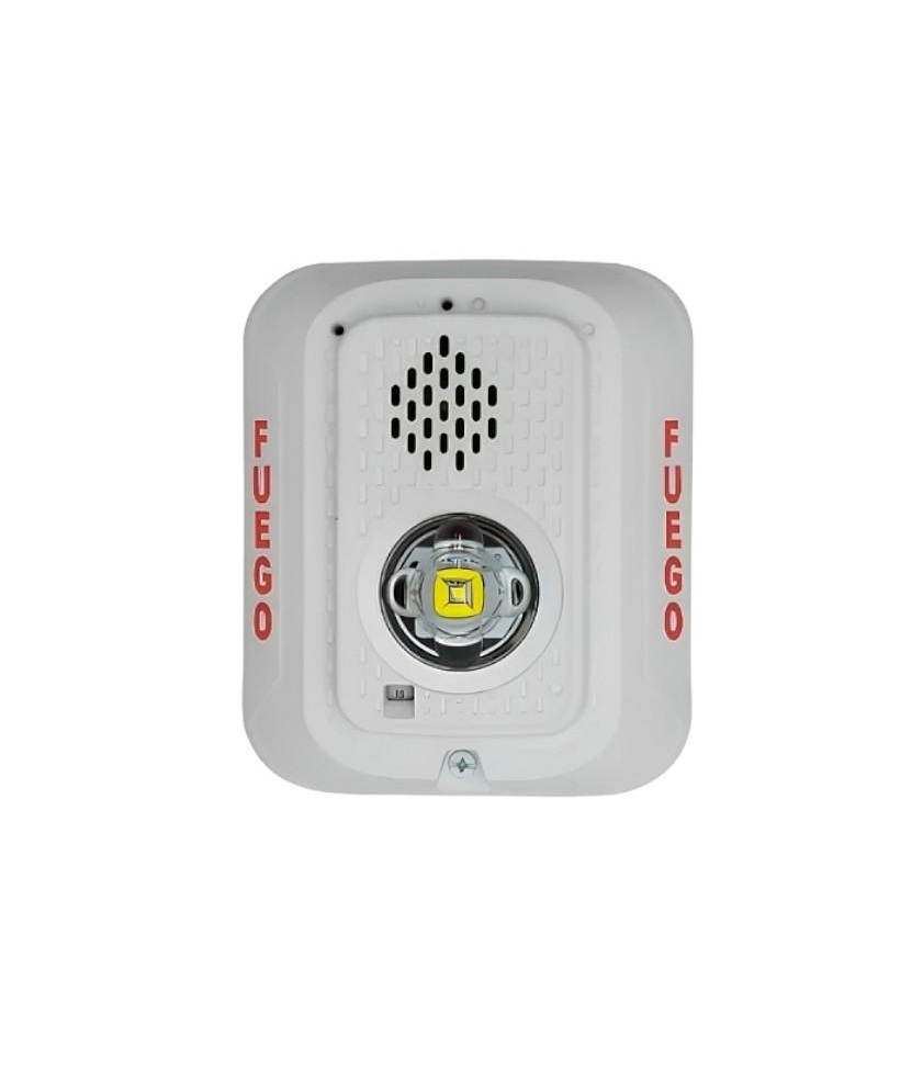 ALTAVOZ/ LUZ ESTROBOSCÓPICA LED DE 2W PARED BLANCA 4X4 FUEGO