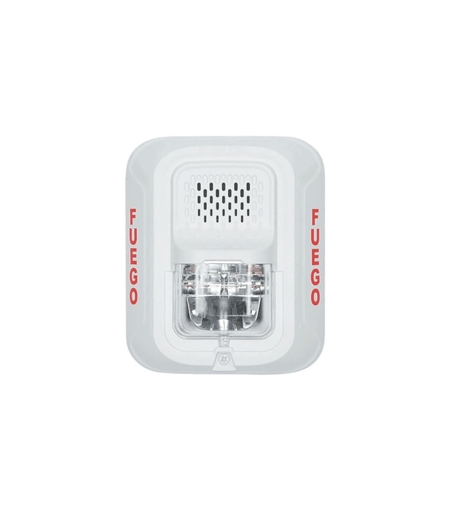 ALTAVOZ/ LUZ ESTROBOSCÓPICA 2W PARED BLANCA, FUEGO