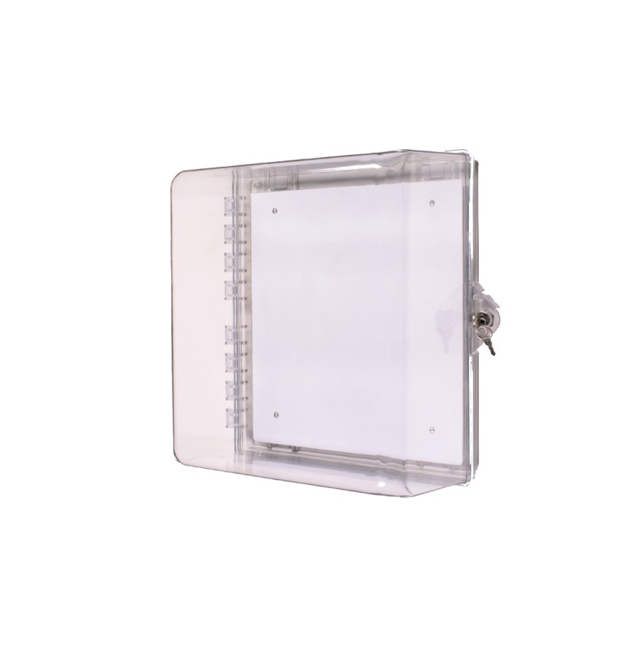 GABINETE DE POLICARBONATO CON CERRADURA DE LLAVE: TRANSPARENTE 