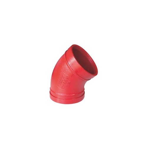 [120219] CODO 45 RANURADO ESTÁNDAR DE 8"