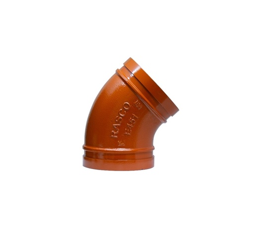 [2545R] CODO RANURADO DE 2-1/2" X 45º HIERRO DUCTIL