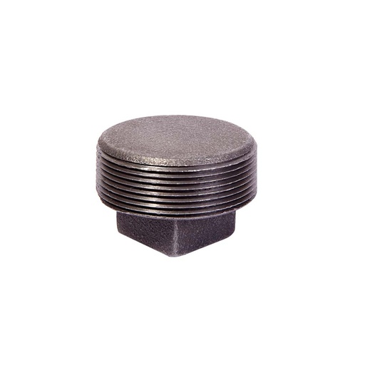 [291S-15] TAPON MACIZO ACERO NEGRO 1/2"