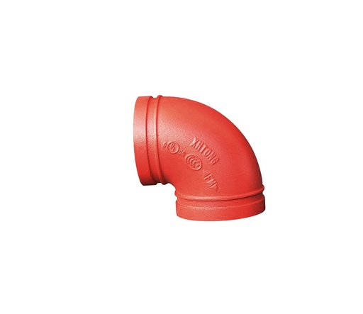[90S108] CODO RANURADO DE RADIO CORTO DE 4" 90°