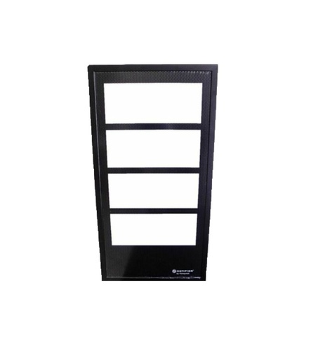 [DR-D4B] PUERTA EN BLANCO, CERRADURA Y LLAVES. ACEPTA 4 CHASIS, NEGRO.