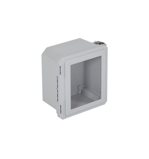 [EF100806-W] GABINETE DE FIBRA DE VIDRIO OPACA CON VENTANA 10X8X6