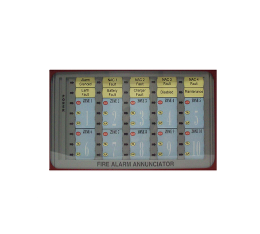[N-ANN-RLED] MÓDULO ANUNCIATOR, 10 ZONAS DE ENTRADA, SOLO LEDS ROJOS, CAJA NEGRA