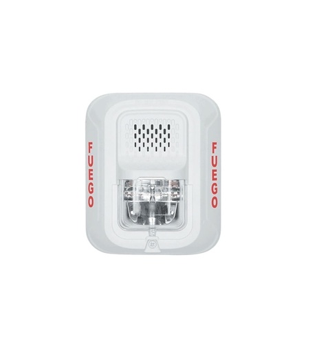 [P2WL-SP] ALTAVOZ/ LUZ ESTROBOSCÓPICA 2W PARED BLANCA, FUEGO