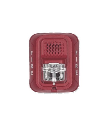 [P4RL] ALTAVOZ LUZ ESTROBOSCÓPICO, PARED, 4 HILOS, SERIE L, ROJO