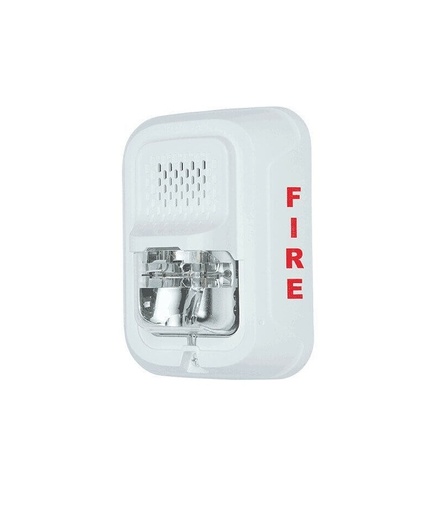 [P4WL] ALTAVOZ LUZ ESTROBOSCÓPICO, PARED, 4 HILOS, SERIE L, BLANCO